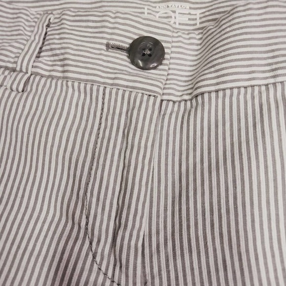 Ann Taylor Loft Dress Pants Women 4 White Gray Stripe Original Crop Academia - Picture 2 of 11